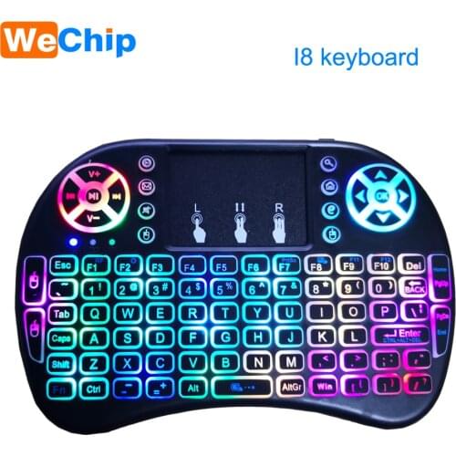 Backlight i8 English or Russian 2.4GHz Wireless Mini Keyboard Air Mouse Touchpad Handheld Backlit for Android TV BOX Mini PC