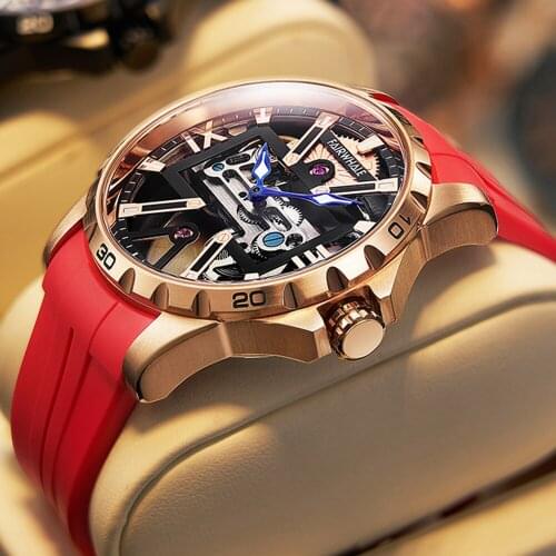 Mens Automatic Watches Luxury Self Winding Mechanical Wristwatch Sports 43mm Rose Gold Stainless Steel Luminous Clocks New 2021