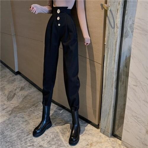 CX 2021 New Autumn Winter Upset Suit Pants Joker Casual Fashion Cloth Harlan Overalls High Waist Cropped Carrot Pants Work Pants