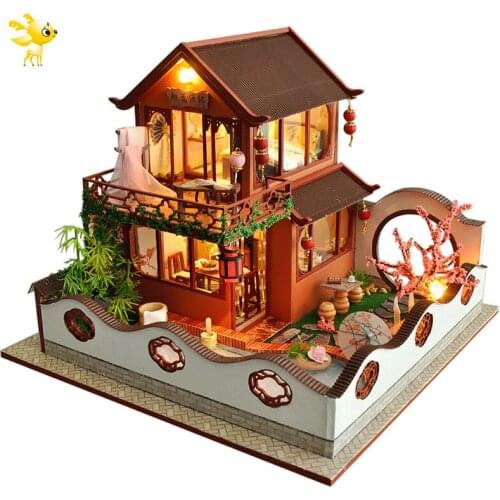 DIY-KIT Kids Toys Doll House Furniture Assemble Wooden Miniature Dollhouse Diy Dollhouse Puzzle Educational Toys For Children TB