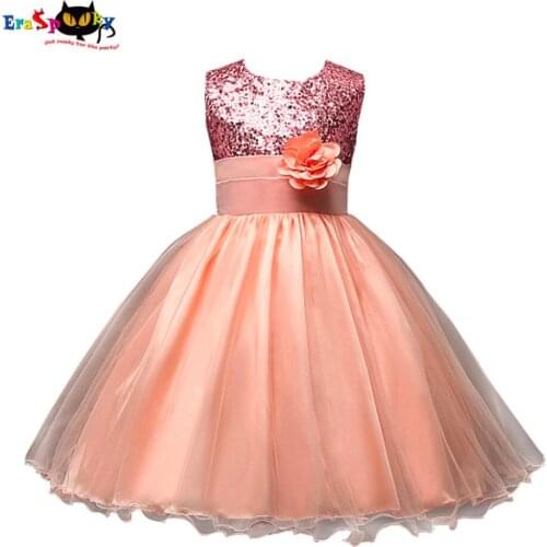 Kids Tutu Girls Princess Dress Up Lace Sequin Sleeveless Chiffon Flower Wedding Communion Party Fancy Dress Skirt for Children