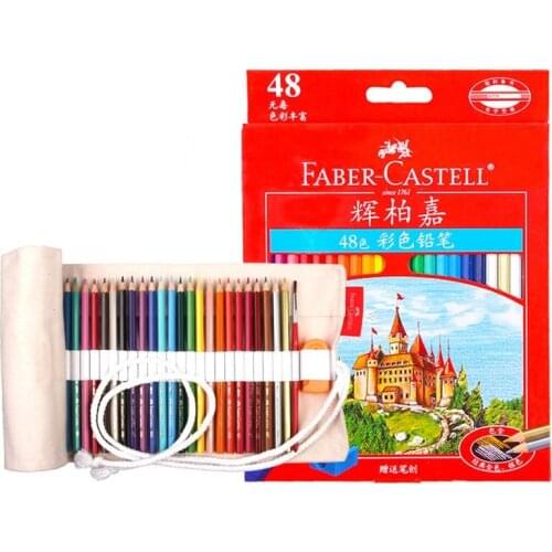 Faber Castell 48 Vibrant Colors Art Drawing Colored Pencils Set for Professional Adult Coloring Books, Sketching, Painting