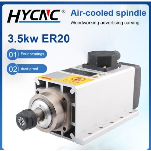 CNC Milling Machine 3.5kw Air-Cooled Spindle Motor 7A 300Hz ER20 Chuck DIY Air-Cooled Woodworking Engraving Milling