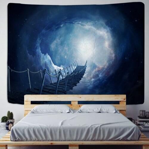 Space Time Cave Tapestry Wall Hanging Whale Sunset Peak Psychedelic Magic Witchcraft Science Fiction Bohemian Decor