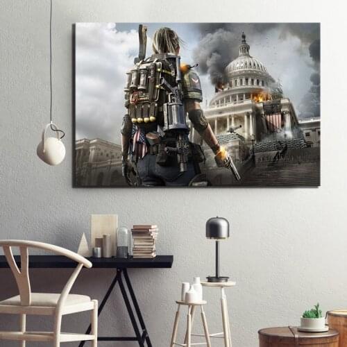 Tom Clancys The Division 2 Game Poster HD Female Special Forces Pictures Canvas Paintings Wall Art for Home Decor