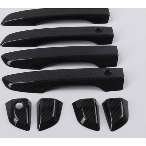 Carbon Fiber Door Handle Cover Trim Set for Honda Civic 10 2016 2017 2018 2019 10th Gen FC FC1 FC2 FC5 Car Accessories Black