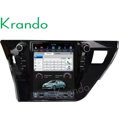 Krando Android 9.0 10.4" Vertical screen car gps navigation radio player for Toyota Corolla 2013-2016 multimedia system