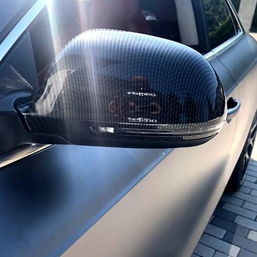 Carbon fiber style Mirror Cover Rearview Side Mirror Cap S Line For Audi A4 B8 A6 C6 A5 Q3 A3 8P