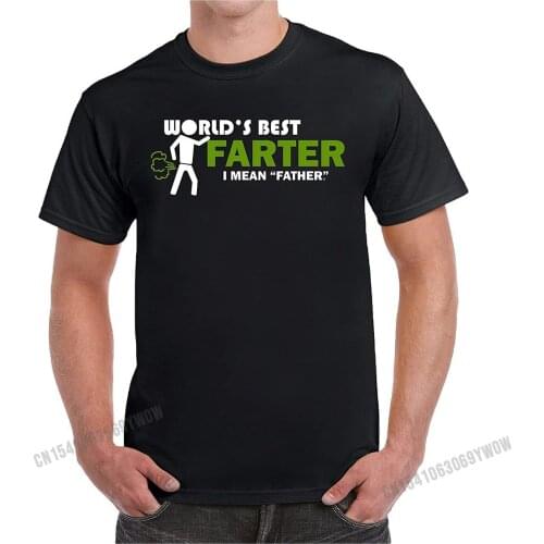 Worlds Best Farter I Mean Father Funny Gifts for Dad Novelty T-Shirt Cotton Men T Shirts Casual Tops Shirt Retro Printed On