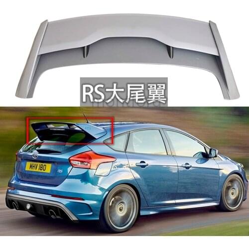 MONTFORD ABS Plastic Material Unpainted Color Rear Trunk Wing Lip Rear Spoiler Car Styling For Ford Focus RS Spoiler 2015-2018