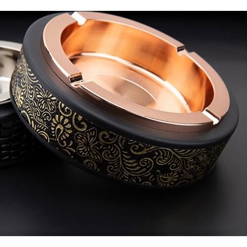 Mens Europe Style BARS Nightclub Stainless Steel Round Ashtray Luxury Personality Pub Large Ashtray Saloon Taproom Tobacco Tray