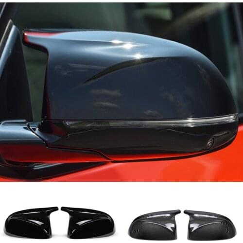 2Pcs Glossy Black Rear Side View Mirror Covers Shell Replacement For BMW X3 G01 X4 G02 X5 G05 X7 G07 2018 Up