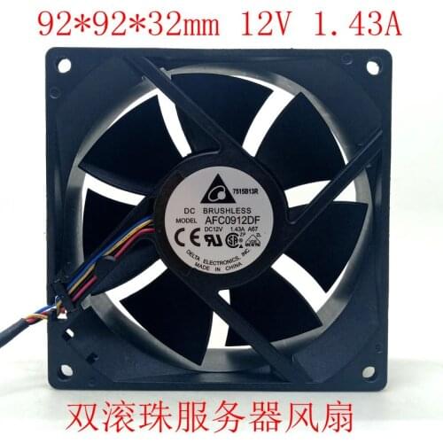 9232 9CM 1.43A double ball AFC0912DF four lines of high air volume supercharged fan