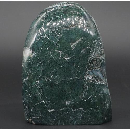 331g Natural Green Moss Agate Palm Stone Raw Materials Specimen Crystal Reiki Healing Rock Stone Craft Home Decor