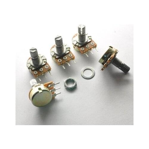 Single union potentiometer B10K three feet 10 k 15 mm handle long horizontal (with screw WH148)