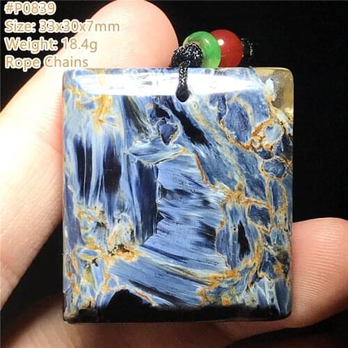 Genuine Natural Blue Pietersite Necklace Pendant For Woman Lady Man Gift Crystal Oval Beads Namibia Energy Stone Jewelry AAAAA