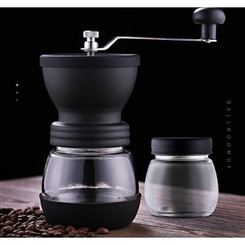 Portable Manual Coffee Machine Grinder With Additional Jar Mill Hand Crank Coffee Bean Grinder Household Grinders Tools