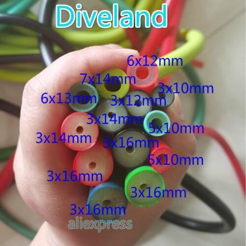 Spearfishing rubber 10mm-20mm nature pure latex speargun rubber tube band 5mmx10mm 3mmx10mm 3x12mm 3x14mm 3x16mm 3x18mm 7x14mm