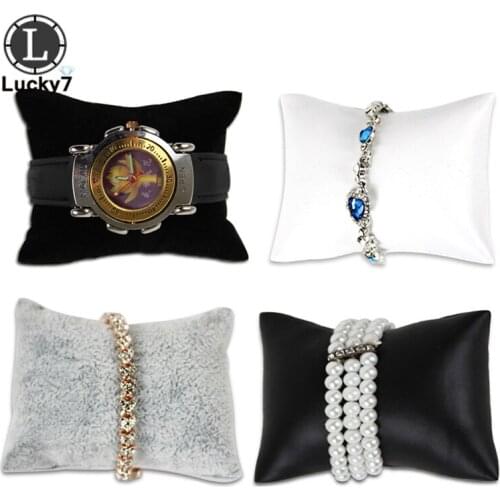 Small Size PU Leather Jewelry Pillow Display Holder Bangle Bracelet Showing Pillow Organizer Watch Showcase Watch Pillow Display