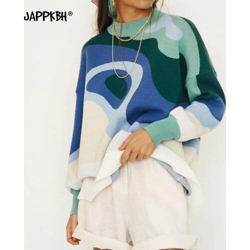 Soft Knitted Pullover Sweaters Women Autumn Winter Long Sleeve Fashion Print Heart Loose Sweaters Warm Outerwear Streetwear Vest