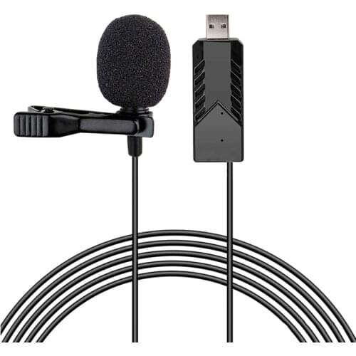 USB Microphone Lavalier Microphone Omnidirectional Capacitor Plug and Play for Computers Laptops Podcasts Interviews