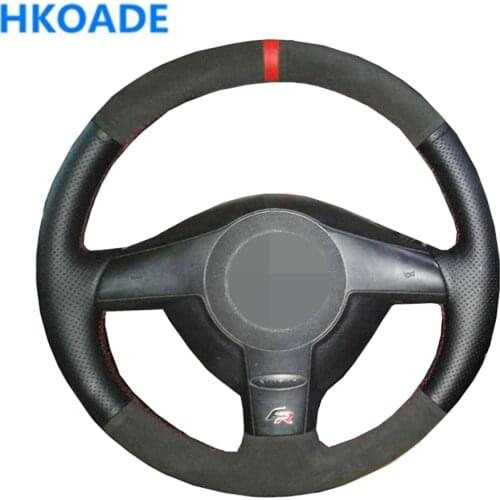DIY Black Suede Steering Wheel Cover For Volkswagen VW Golf 4 Mk4 1998-2004 Passat B5 1996-2005 Polo 1999-2002 Seat Leon