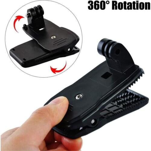 Action Camera Clip For GoPro Hero 7 6 5 4 Mount 360 Degree Rotary Clip Backpack Mount For Session 3+ 3 SJCAM SJ4000 Garmin