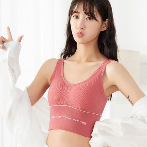 Women Seamless Tube Top Bra Beauty Back Sling Strap Wrapped Chest Anti-light Sports Fitness Top Bra U-shaped Underwear