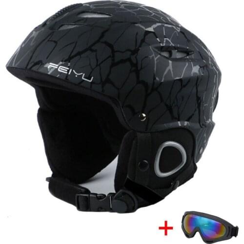 Winter Outdoor Sports Ski Helmet with Goggles Windproof Warm Skiing Helmet Men Women Breathable Snowboard Snowmobile Helmet