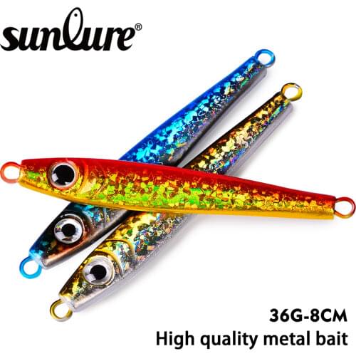 1PC Jigging Fish Lead 35G/8CM Metal Jig Fishing Tackle 4 Colors Paillette Knife Wobbler Artificial Hard Baits