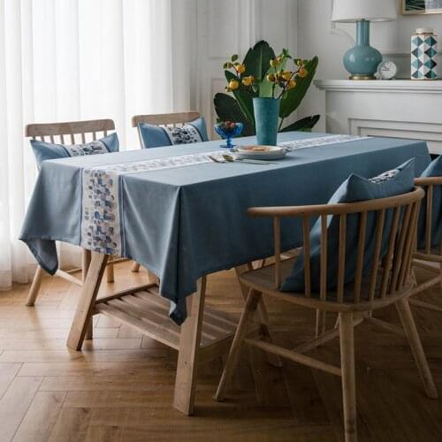 2020 Embroidery Decorative Tablecloth Rectangular Table Cloth for Home Dining Table Cover Waterproof Tea Coffee Tablecloth