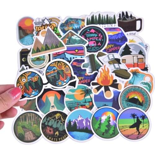 50 Pcs/set Adventure skateboard Stickers For Motorcycle Phone Skateboards Laptop Luggage Bicycle Travel Toys Stickers