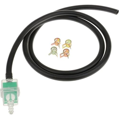 6mm 1/4" Inline Fuel Filter+ Fuel Hose +Hose Clamp For Motorcycle Motorbike