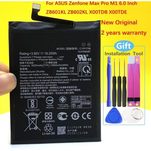 ZB602KL 5000mAh C11P1706 Battery For ASUS Zenfone Max Pro M1 ZB602KL X00TDB X00TDE Phone NEW 6.0 inch