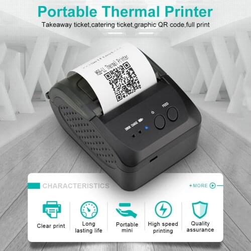 Wireless Bluetooth Receipt Thermal Printer Portable POS Printer For Restaurant Sales Retail 58MM Office Electronics