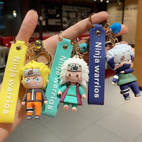 Anime Naruto Keychain NARUTO Figure Uzumaki Kakashi Figures Uchiha Sasuke Q Version Bag Pendant Kawaii Cartoon Boy Kid Toys Gift