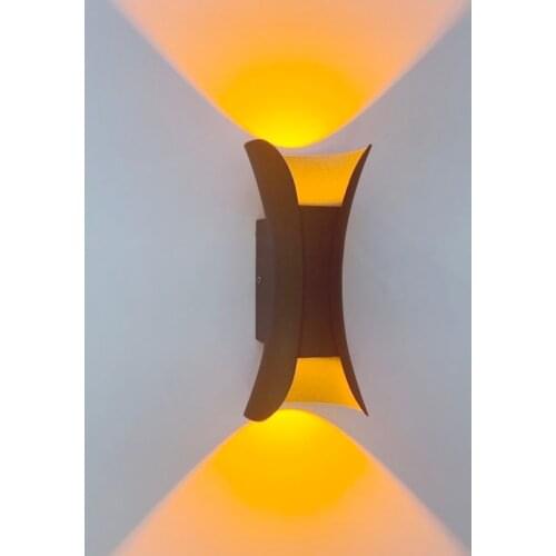 Black/White Shell 6W Small Waist Up and Down Waterproof Sconce For Hotel Aisle Bedroom Bedside Decoration Aluminum LED Wall Lamp