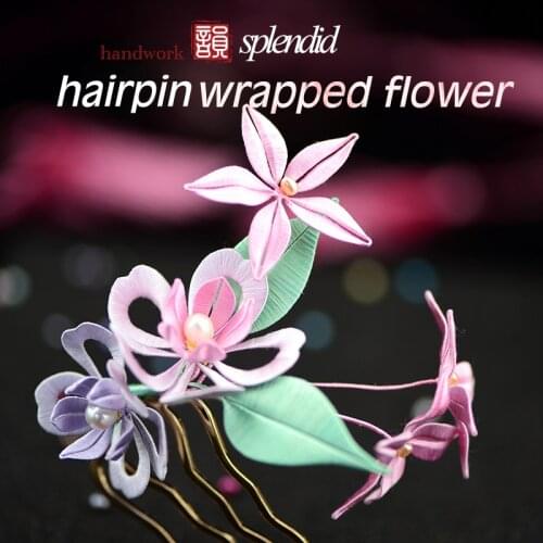 Hand wrapped flowers DIY kit material hairpin jewelry hairline silk wrapped flowers suitable for beginners