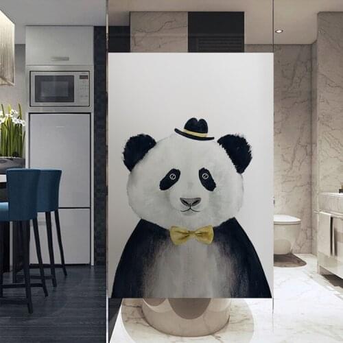 Custom Size Decorative Glass Window Film Privacy Static Cling No Glue Stickers Zoo lion Home Decor Child Room YYKT2034