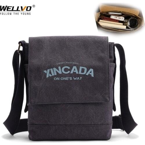 High Qualtiy Travel Bag Men Canvas Casual Satchel Male Shoulder Crossbody Bags Mens School Retro Zipper Shoulder Bags 2021 X62C