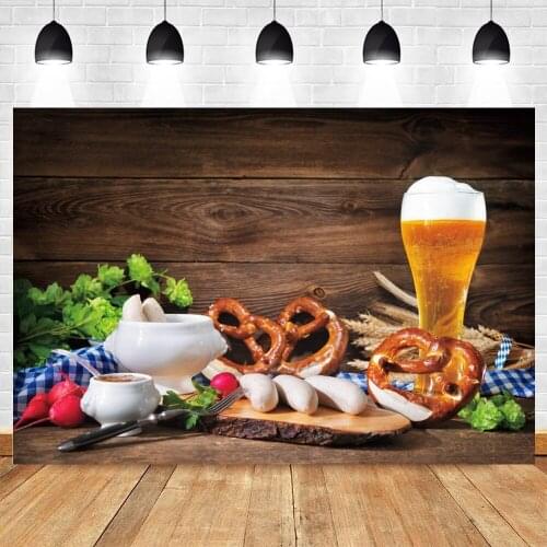 Yeele Wheat Ears Bread Grilled Sausage Beer Backdrop Oktoberfest Background Photographic Photography Photo Studio Photophone