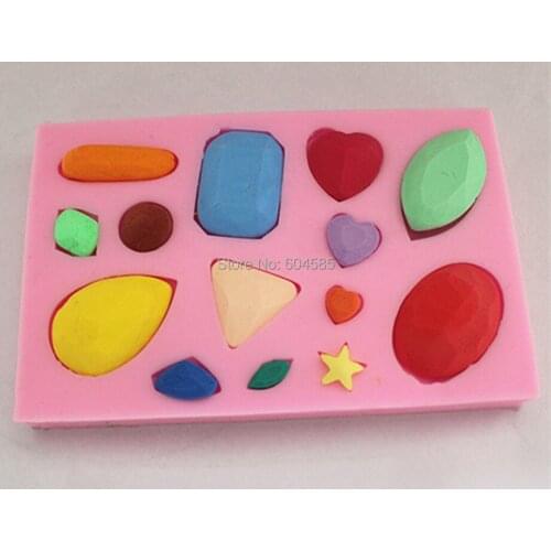 Gem & diamond cake molds soap chocolate mould for the kitchen baking cake tool DIY FM078