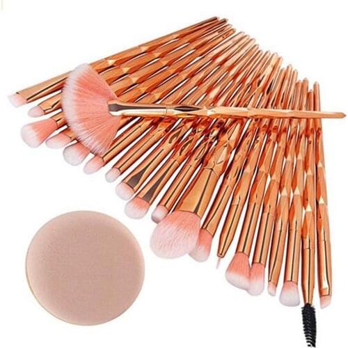 Hot sale 20Pcs Color Block Makeup Brushes Loose Powder Blush Foundation Cosmetics Tools
