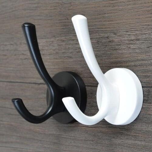 European-style Black/White Metal Clothes Hook DIY Home Finishing Cap Belt Dress Bar T Shirt Bag Storage Hooks With Screw