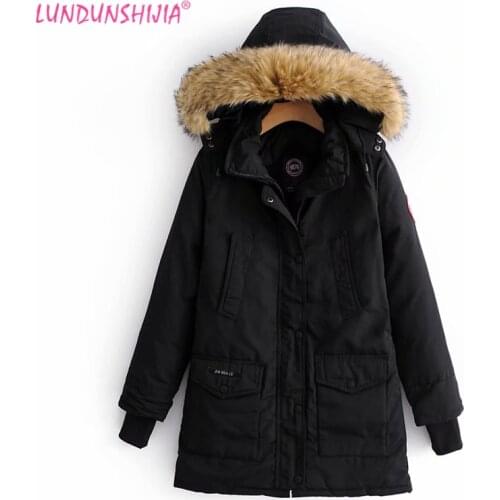LUNDUNSHIJIA Women's Parkas With Fur