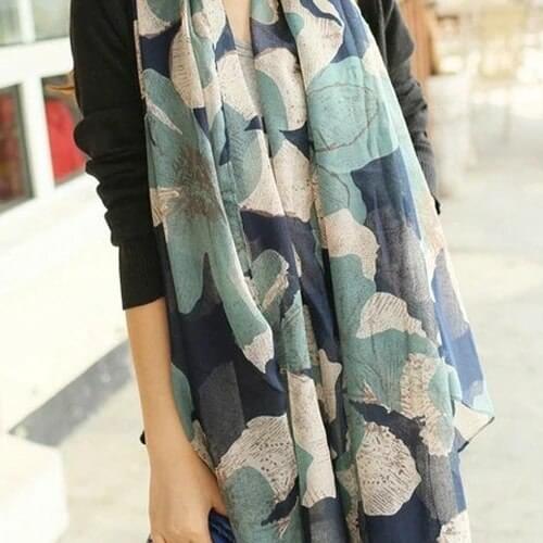 Muslim Turban Scarf Balinese Print Scarf Muslim Womens Turban Scarf Begonia Flower Pattern Scarf Ladies Shawl Warm Bib
