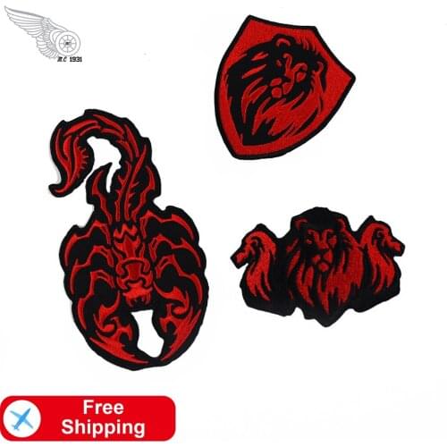 Scorpion Lion DIY Patch Cute Embroidery Iron on Patch for Clothing Tatto 3D Handmade Decoration Bags Jacket Accessories