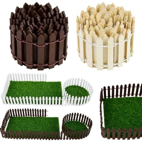 New 100*5cm/3cm Colorful Mini Fence DIY Miniatures Fairy Garden Wooden Craft Cute Maison Figurine Home Showcase Decoration Kawai