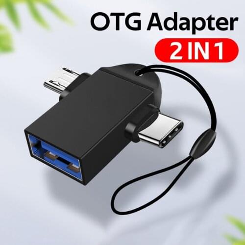 OTG Adapter USB Type C Micro USB 2 in 1 Android Mobile Phone Convertor U Disk Tablet OTG Connector USB3.0 OTG For Xiaomi
