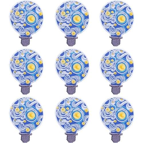 Pulaqi 10PCS Van Gogh Patch Wholesale Patches Iron On Patches For Clothing Stickers Stripe Wholesale Dropship Custom Patch